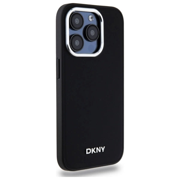 DKNY Plain Logo MagSafe iPhone 15 Pro Case - Black_3