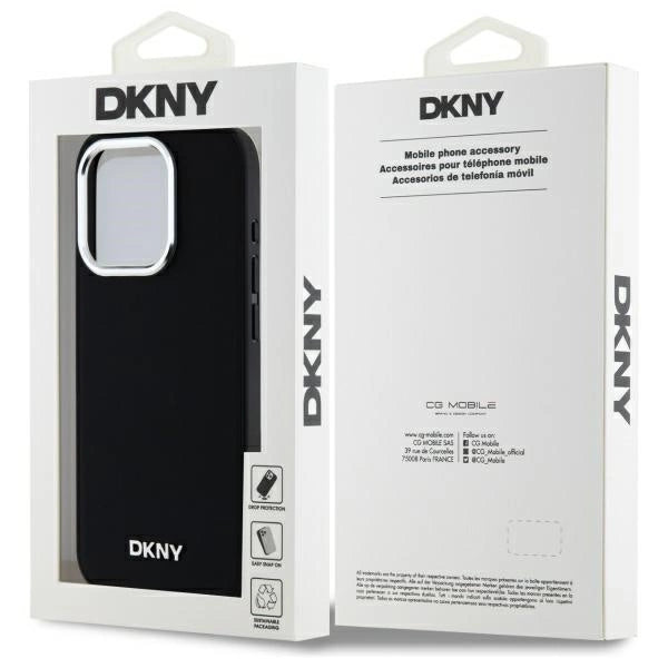 DKNY Plain Logo MagSafe iPhone 15 Pro Case - Black_7