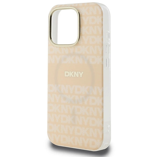 DKNY Repeat Texture Pattern &amp; Stripe MagSafe iPhone 16 Pro Case - Pink_5