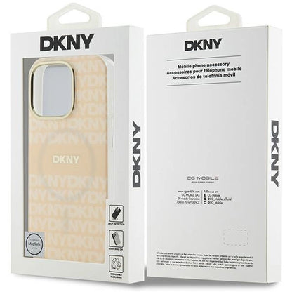 DKNY Repeat Texture Pattern &amp; Stripe MagSafe iPhone 16 Pro Case - Pink_7