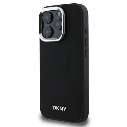 DKNY Plain Silver Logo MagSafe iPhone 16 Pro Case - Black_1