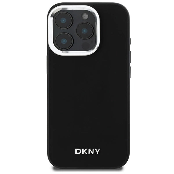 DKNY Plain Silver Logo MagSafe iPhone 16 Pro Case - Black_2