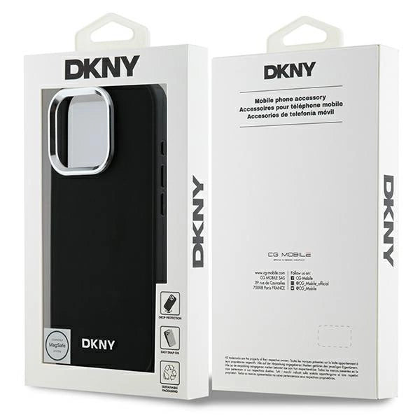 DKNY Plain Silver Logo MagSafe iPhone 16 Pro Case - Black_7
