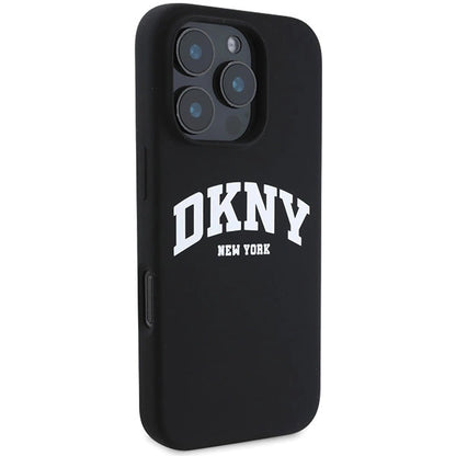 DKNY Silicone White Printed Logo MagSafe iPhone 16 Pro Case - Black_3