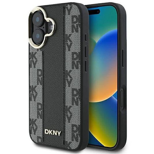 DKNY Checkered Pattern Magsafe iPhone 16 Plus Case - Black_0