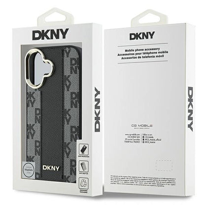 DKNY Checkered Pattern Magsafe iPhone 16 Plus Case - Black_7