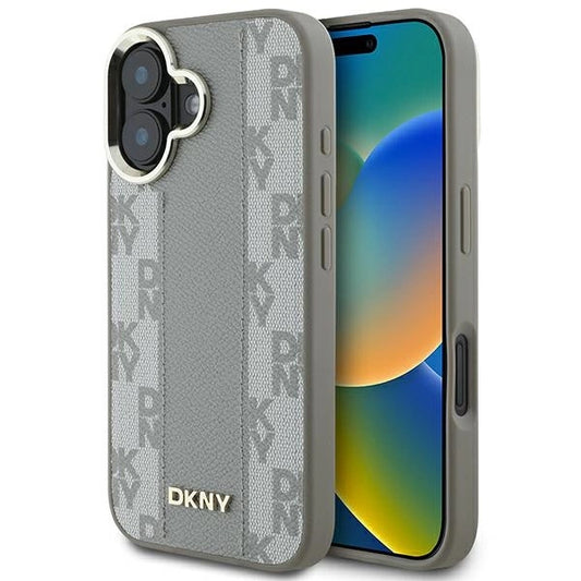 DKNY Checkered Pattern Magsafe iPhone 16 Case - Beige_0