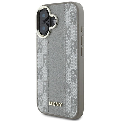 DKNY Checkered Pattern Magsafe iPhone 16 Case - Beige_1