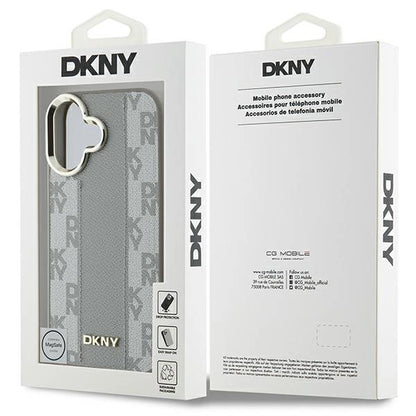 DKNY Checkered Pattern Magsafe iPhone 16 Case - Beige_7