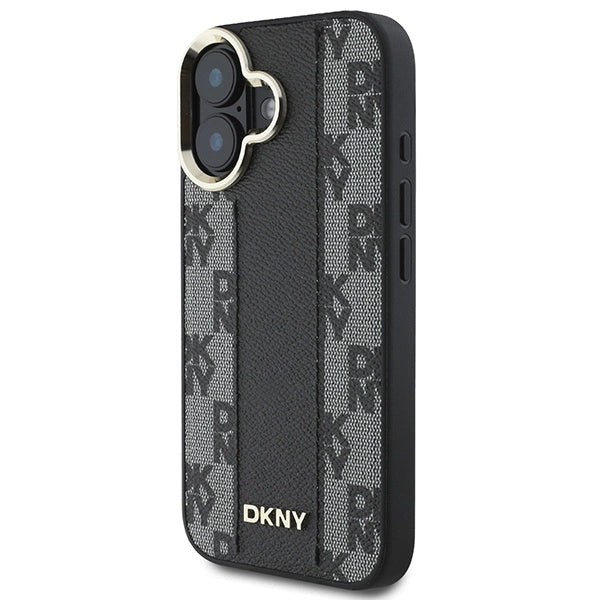 DKNY Checkered Pattern Magsafe iPhone 16 Case - Black_1