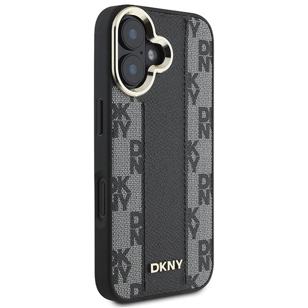 DKNY Checkered Pattern Magsafe iPhone 16 Case - Black_3