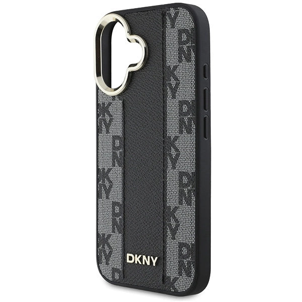 DKNY Checkered Pattern Magsafe iPhone 16 Case - Black_5
