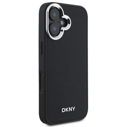 DKNY Plain Silver Logo MagSafe iPhone 16 Case - Black_3