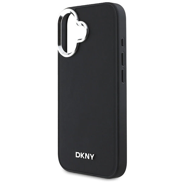 DKNY Plain Silver Logo MagSafe iPhone 16 Case - Black_5