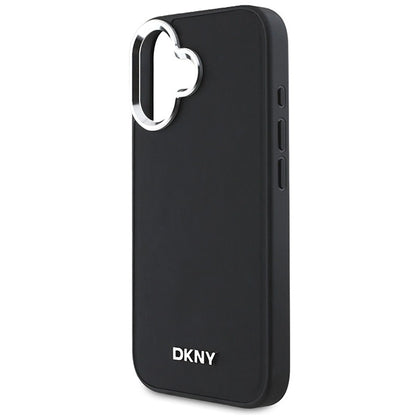 DKNY Plain Silver Logo MagSafe iPhone 16 Case - Black_5