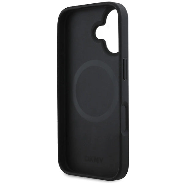 DKNY Plain Silver Logo MagSafe iPhone 16 Case - Black_6