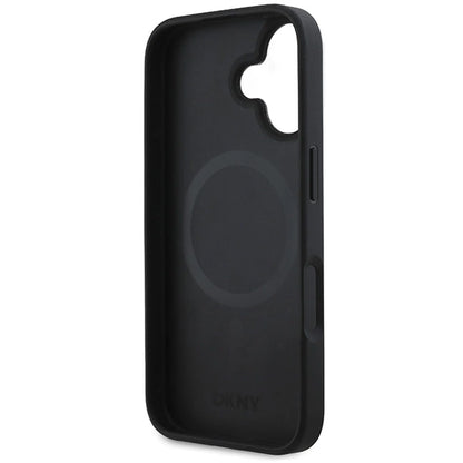 DKNY Plain Silver Logo MagSafe iPhone 16 Case - Black_6