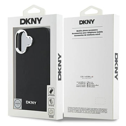 DKNY Plain Silver Logo MagSafe iPhone 16 Case - Black_7
