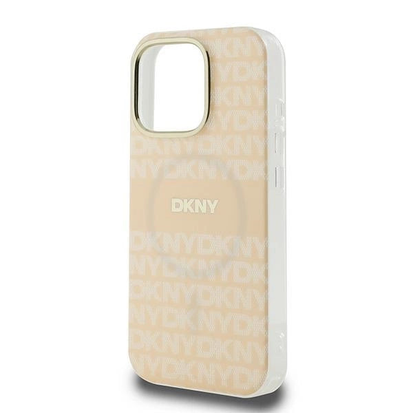 DKNY Repeat Texture Pattern With Stripe iPhone 16 Pro Max Case - Pink_5