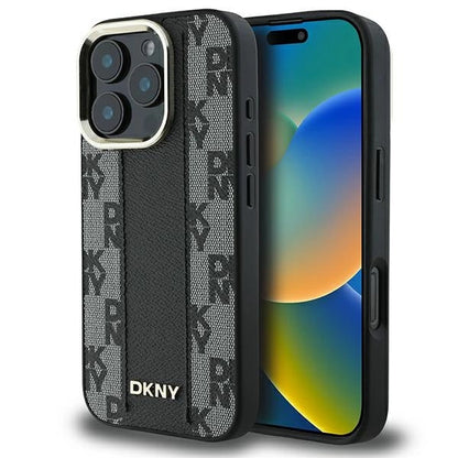 DKNY Checkered Pattern Magsafe iPhone 16 Pro Max Case - Black_0