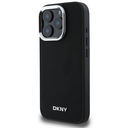 DKNY Plain Silver Logo MagSafe iPhone 16 Pro Max Case - Black_1