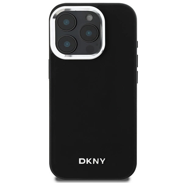 DKNY Plain Silver Logo MagSafe iPhone 16 Pro Max Case - Black_2