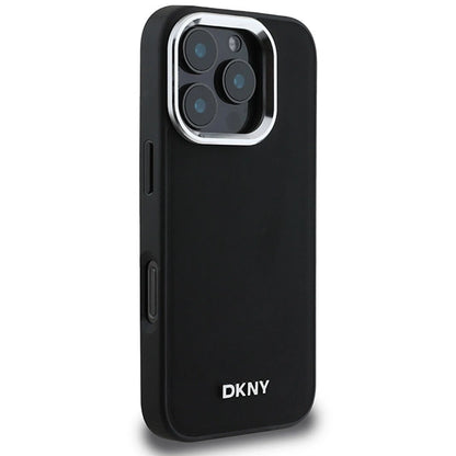 DKNY Plain Silver Logo MagSafe iPhone 16 Pro Max Case - Black_3