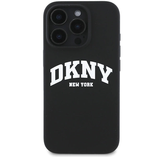 DKNY Silicone White Printed Logo MagSafe Case for iPhone 16 Pro Max - Black_2