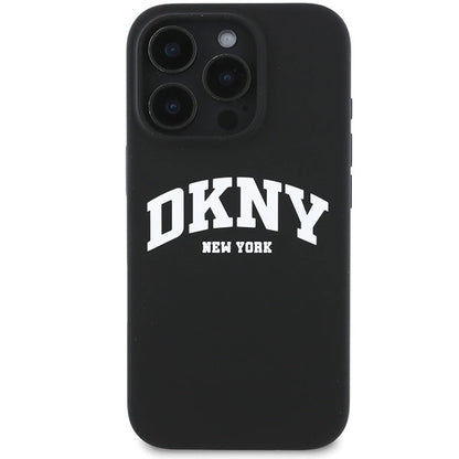 DKNY Silicone White Printed Logo MagSafe Case for iPhone 16 Pro Max - Black_2