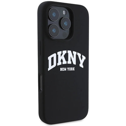 DKNY Silicone White Printed Logo MagSafe Case for iPhone 16 Pro Max - Black_3