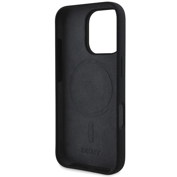 DKNY Silicone White Printed Logo MagSafe Case for iPhone 16 Pro Max - Black_6