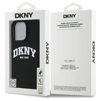 DKNY Silicone White Printed Logo MagSafe Case for iPhone 16 Pro Max - Black_7