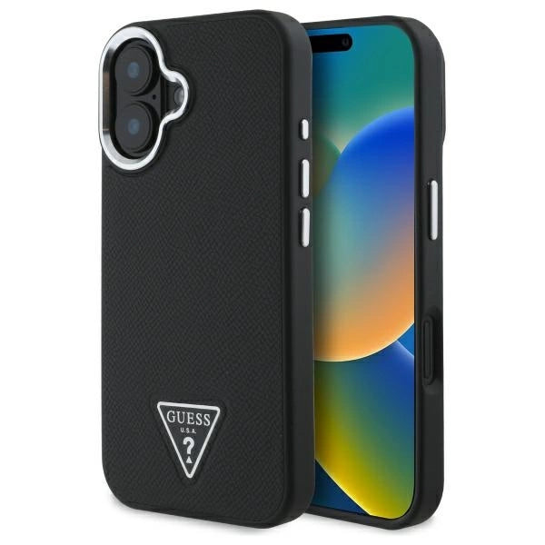 Guess Grained Triangle MagSafe case for iPhone 16 - black_0