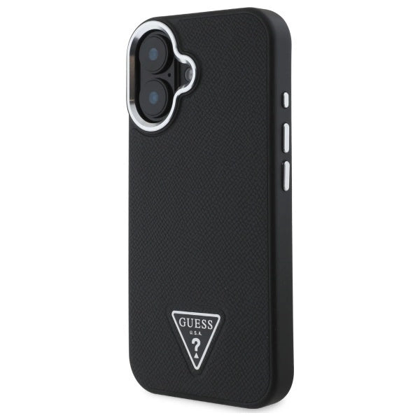Guess Grained Triangle MagSafe case for iPhone 16 - black_1