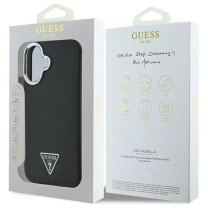 Guess Grained Triangle MagSafe case for iPhone 16 - black_7
