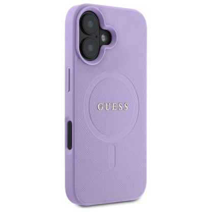 Guess Saffiano MagSafe iPhone 16 Case - Purple_3
