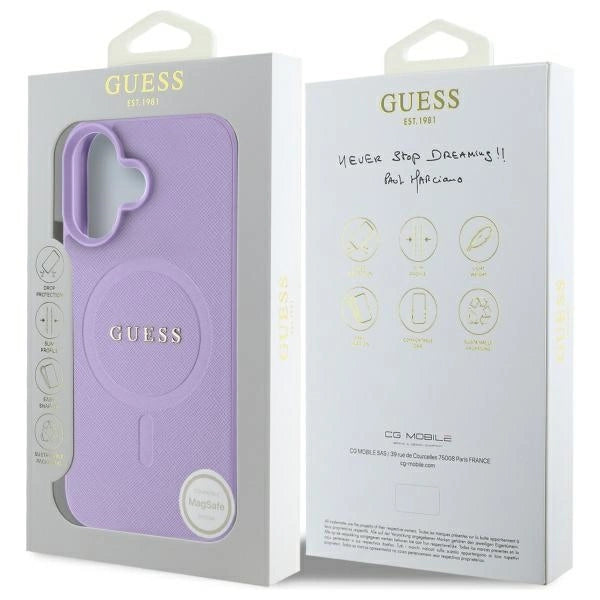 Guess Saffiano MagSafe iPhone 16 Case - Purple_7