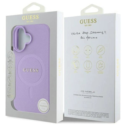 Guess Saffiano MagSafe iPhone 16 Case - Purple_7