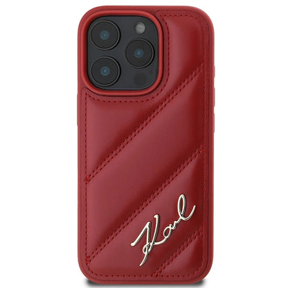 Karl Lagerfeld Quilted Signature iPhone 16 Pro Case - Red_2