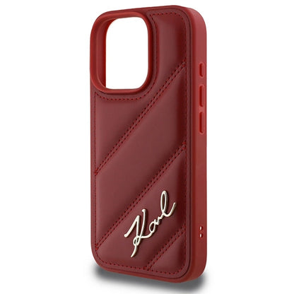 Karl Lagerfeld Quilted Signature iPhone 16 Pro Case - Red_5