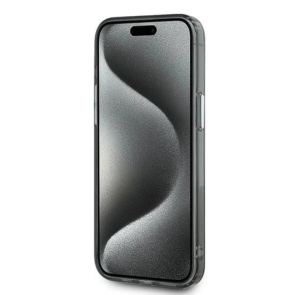 Karl Lagerfeld IML Monogram Karl &amp; Choupette Head MagSafe iPhone 15 Pro Case - Black_4