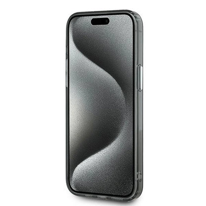 Karl Lagerfeld IML Monogram Karl &amp; Choupette Head MagSafe iPhone 15 Pro Case - Black_4