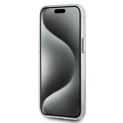 Karl Lagerfeld IML Monogram Karl &amp; Choupette Head MagSafe iPhone 15 Pro Case - Clear_4