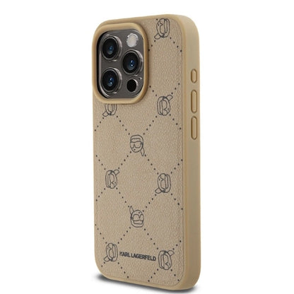 Karl Lagerfeld Magsafe Karl Head iPhone 15 Pro Case - Beige_2