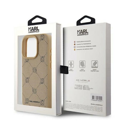 Karl Lagerfeld Magsafe Karl Head iPhone 15 Pro Case - Beige_4