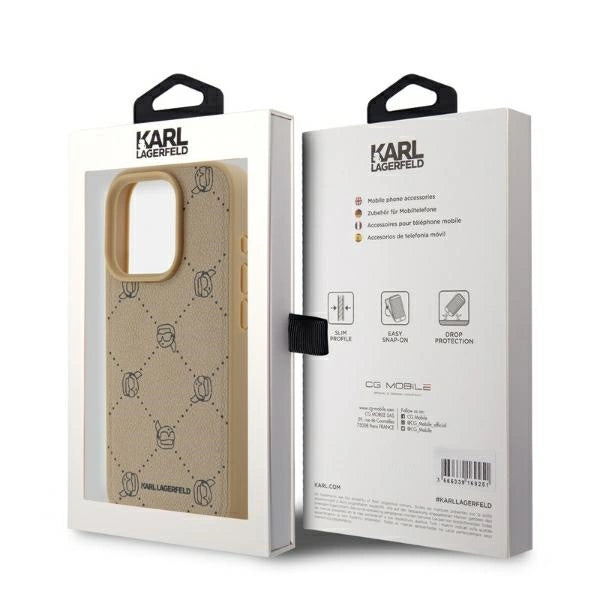 Karl Lagerfeld Magsafe Karl Head Case for iPhone 15 Pro Max - Beige_4