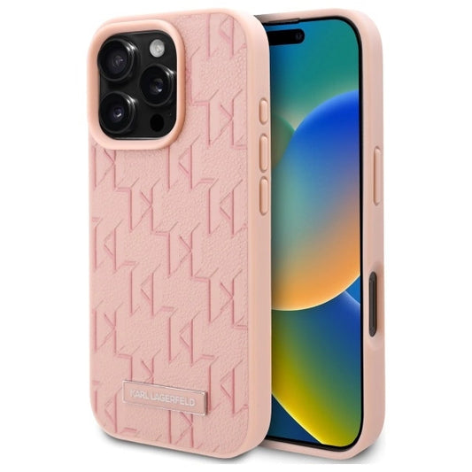 Karl Lagerfeld Hot Stamp Magsafe iPhone 16 Pro Case - Pink_0
