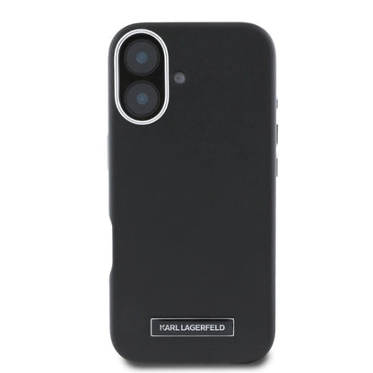 Karl Lagerfeld FW Metal Plate MagSafe iPhone 16 Case - Black_1