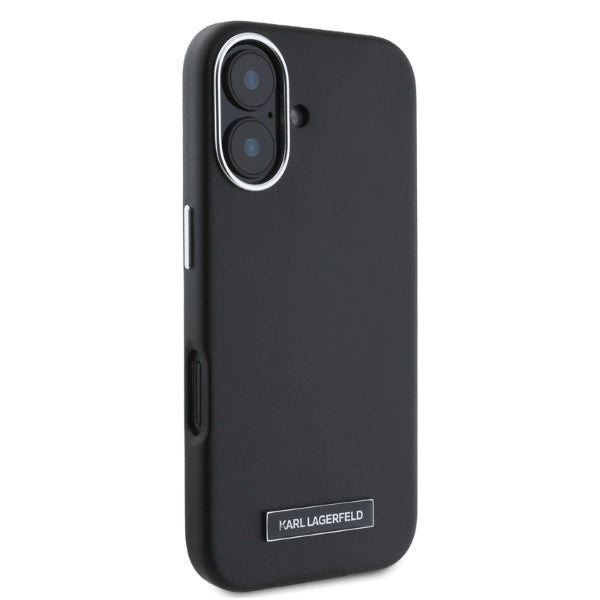 Karl Lagerfeld FW Metal Plate MagSafe iPhone 16 Case - Black_3
