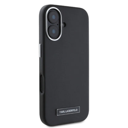 Karl Lagerfeld FW Metal Plate MagSafe iPhone 16 Case - Black_3